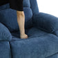 Ainehome Cinema 3-Piece Blue Fabric Manual Reclining Sofa Set