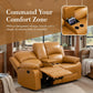 Ainehome 68" Manual RV Loveseat Recliner with Storage Console - Breathable Synthetic Leather Motorhome Sofa Replacement - 67" Full Extension & 26" Door Friendly - Walnut Brown