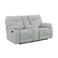 Chablis - Reclining Console Loveseat - Mist Gray