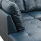 Ainehome 97" Wide Denim Faux Leather Living Room Sofa Set