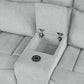 Galya - Motion Loveseat With Console - Light Gray Chenille