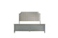 House Marchese - Queen Bed - Two Tone Beige Fabric & Pearl Gray