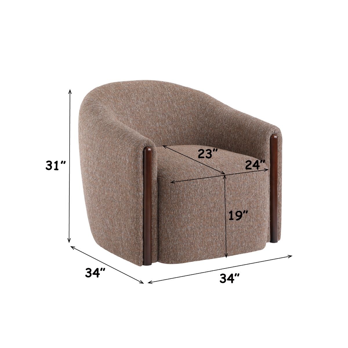 Ballona - Accent Chair With Swivel - Brown Chenille