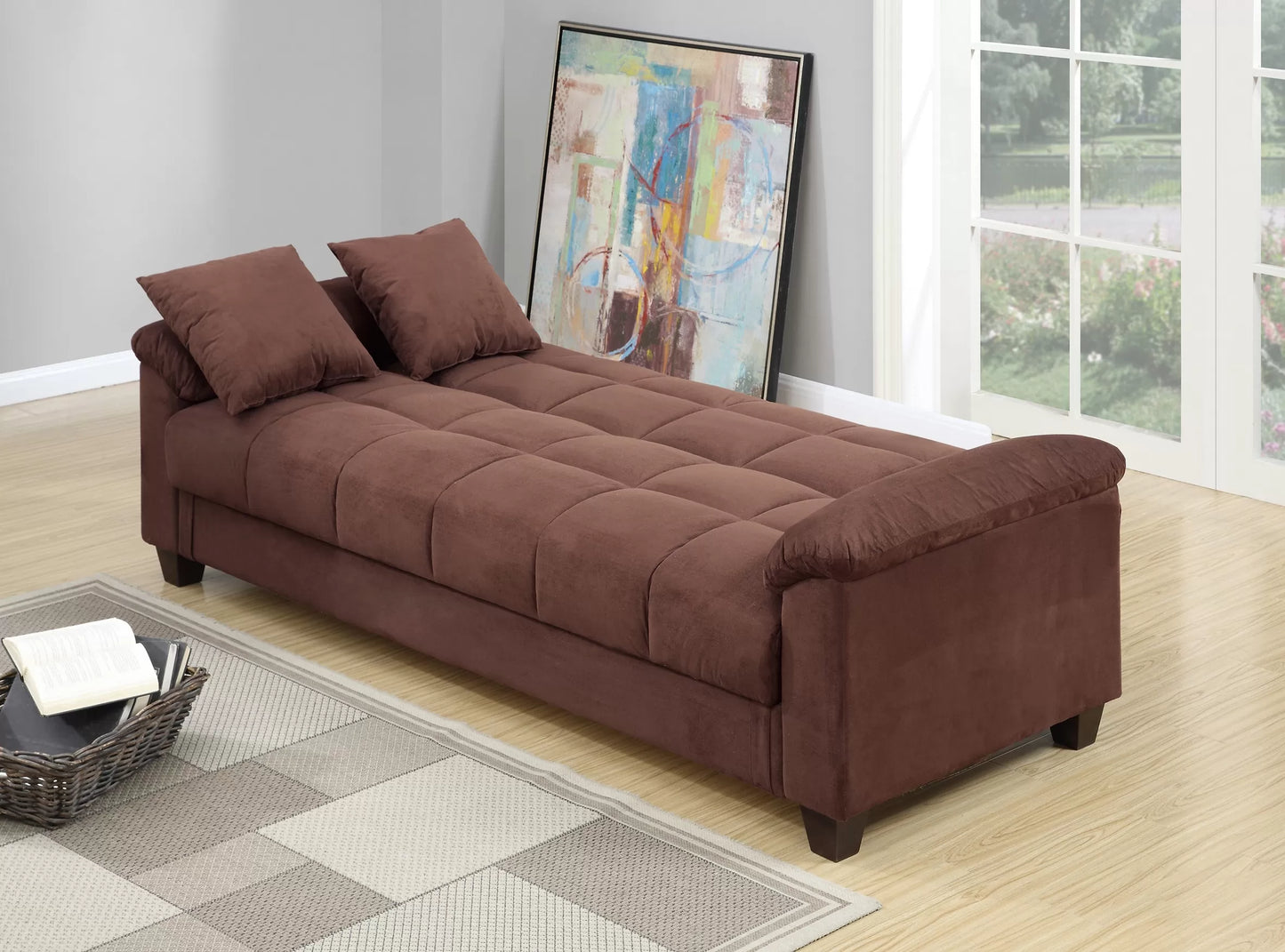 Chocolate Adjustable Sofa with Hidden Storage and USB Ports