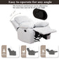 Ainehome Cinema 3-Piece Grey Fabric Manual Reclining Sofa Set