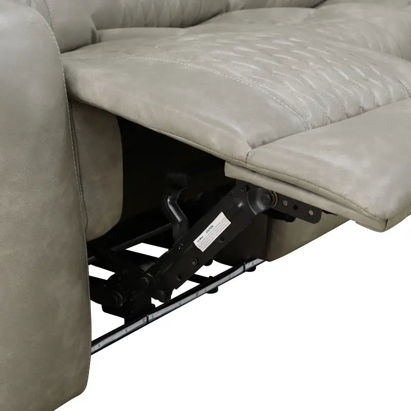 Ainehome Grey 3-Piece Intelligent Power Reclining Leather Sectional Sofa Set with Smart Features
