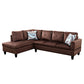 97" Wide Brown Microfiber L-Shaped Living Room Sectional Sofa Set — image 4