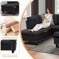 Ainehome 97.5" Wide Black Grey Linen L-Shaped Living Room Sectional Sofa Set