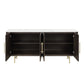 Clayten - Server - White Natural Marble Top & Espresso