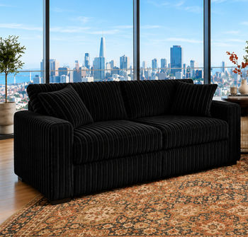 Coraza Corduroy Sofa with USB Charger - Black