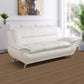 Solid Color Faux Leather 3-Piece Living Room Sofa Set with Elegant Design