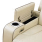 Ainehome Beige Leather Power Reclining Sectional Sofa with Smart Coffee Table & Reading Lamp