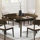 Rex - 65" Round Table With Self Storing Leaves - Walnut Brown