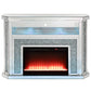 Noralie - 51" Fireplace With LED - Mirrored & Faux Diamonds