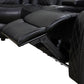 Ainehome Black Leather Power Reclining Sofa Set with Smart Storage & Wireless Charging