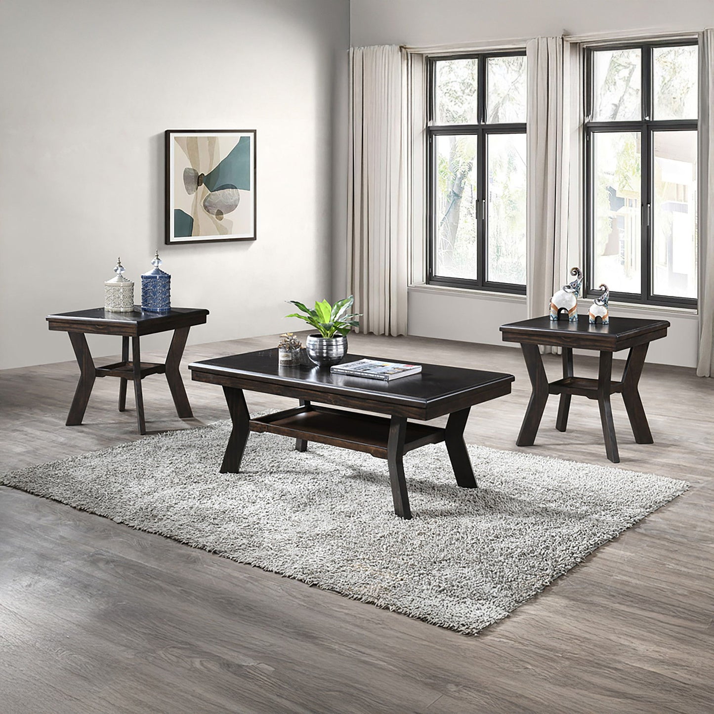 Gia - 3 Piece Occasional Set (1 Coffee & 2 End Tables) - Brown