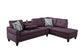 97.5" Wide Amaranth Linen L-Shaped Living Room Sectional Sofa Set