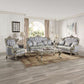 Miliani - Loveseat With 3 Pillows - Fabric & Antique Bronze