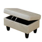 Ainehome White Faux Leather Modular Sofa with Storage Ottoman