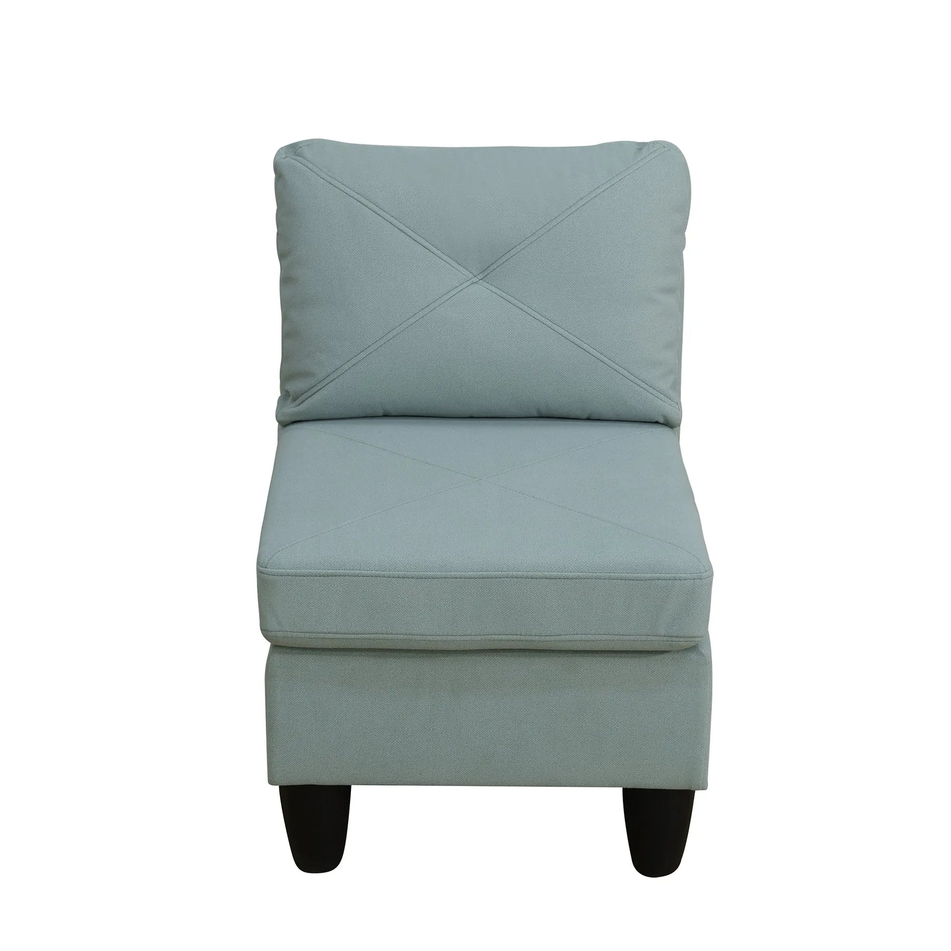 Ainehome Pale Green Flannel 4-Piece Modular Sofa Set