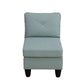 Ainehome Pale Green Flannel 4-Piece Modular Sofa Set