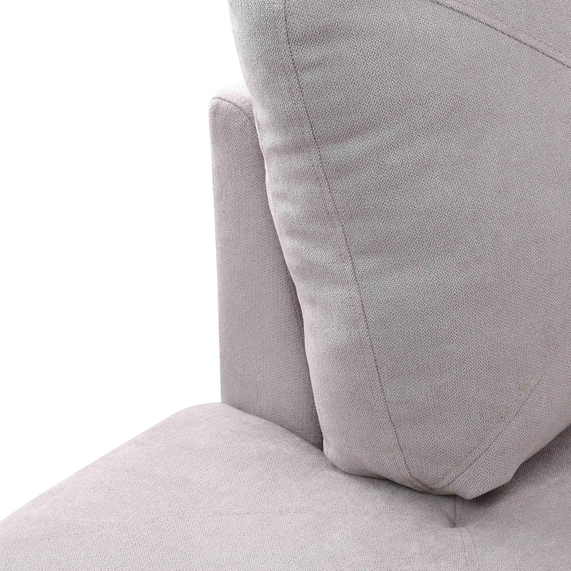 97" Wide Grey White Flannelette L-Shaped Living Room Sofa Set — image 9
