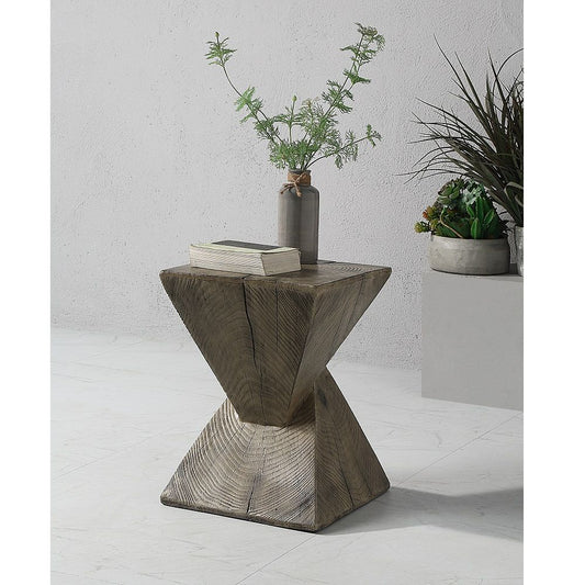 Zahi - Accent Table - Weathered Oak
