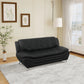 Black Faux Leather 3-Piece Living Room Sofa Set with Elegant Design