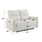 Lalisa - Power Motion Loveseat With USB Port - Cream Chenille