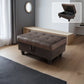 Ainehome Dark Brown Flannel & PVC Modular Storage Ottoman