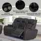 Wendell - Power Motion Loveseat With Console, Wireless Charger, Storage, USB & LED - Dark Gray