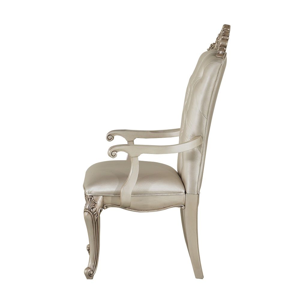 Gorsedd - Arm Chair (Set of 2) - Cream Fabric & Golden Ivory