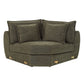 Leighton - Modular Wedge With 4 Pillows - Green Chenille