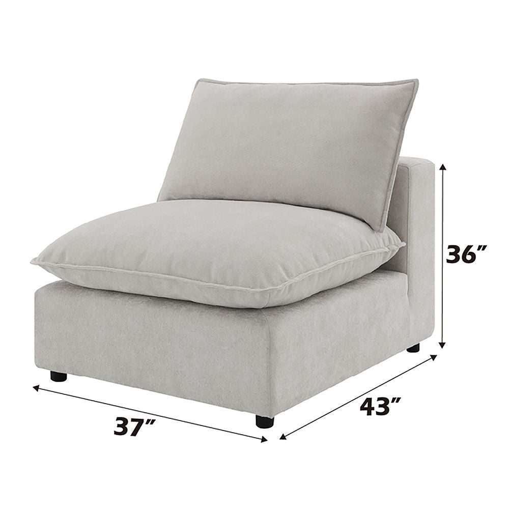 Marisa - Modular Armless Chair - Beige Boucle