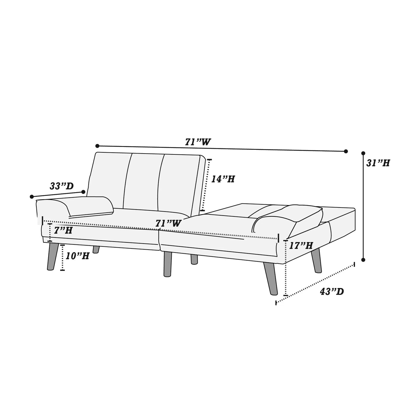Black Adjustable Sofa