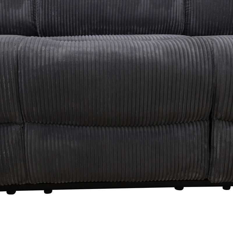 Ainehome Grandview 5-Seat Reclining Sectional Sofa in Dark Grey Corduroy