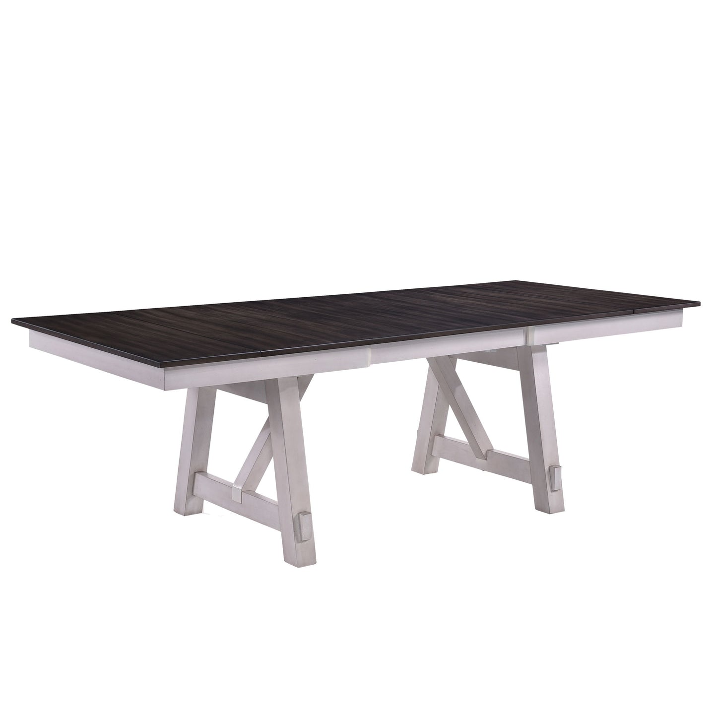 Maisie - Dining Table Top & Base - White / Dark Brown