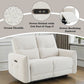 Lalisa - Power Motion Loveseat With USB Port - Cream Chenille