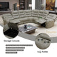 Ainehome Grey 3-Piece Intelligent Power Reclining Leather Sectional Sofa Set with Smart Features