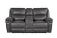 Dakota dark grey manual reclining loveseat with console