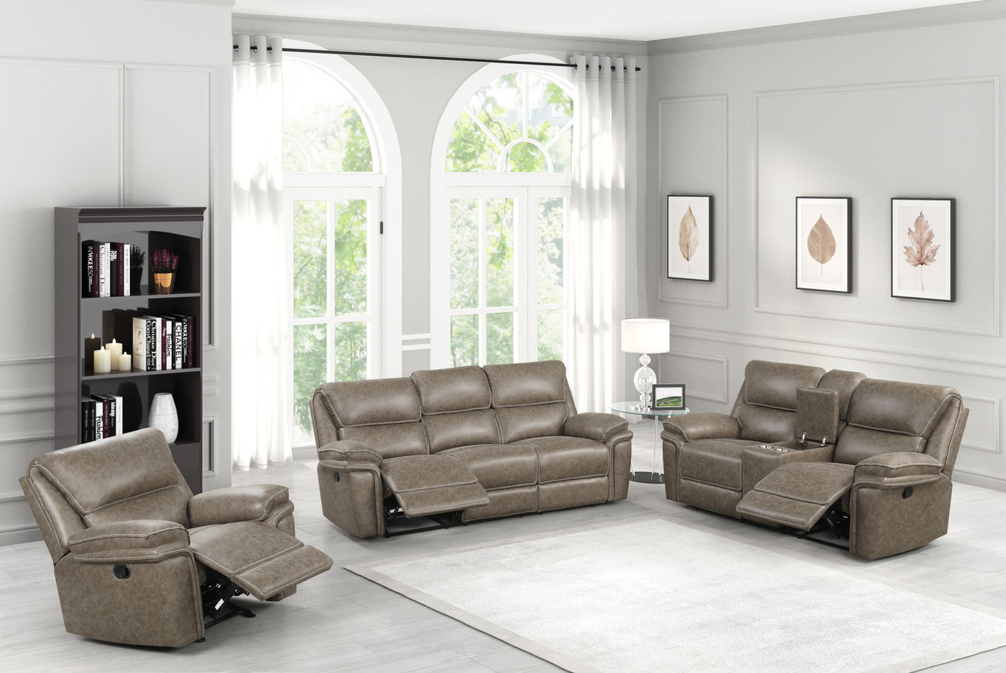 Dakota brown 3-piece manual reclining set