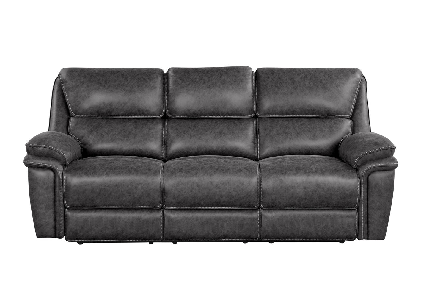 Dakota dark grey manual reclining sofa