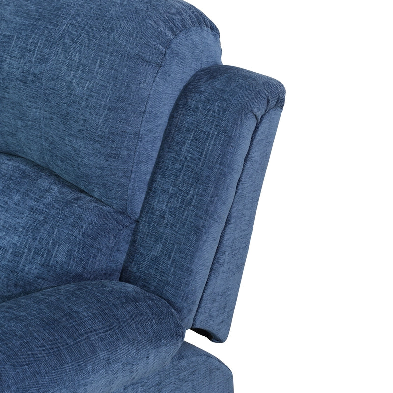 Ainehome Cinema 3-Piece Blue Fabric Manual Reclining Sofa Set