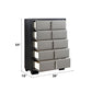 Nicola - Chest - Silver Synthetic Leather & Black