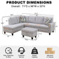 Ainehome 97.5" Wide Grey White Flannel 3-Piece Sofa Living Room Sofa Set