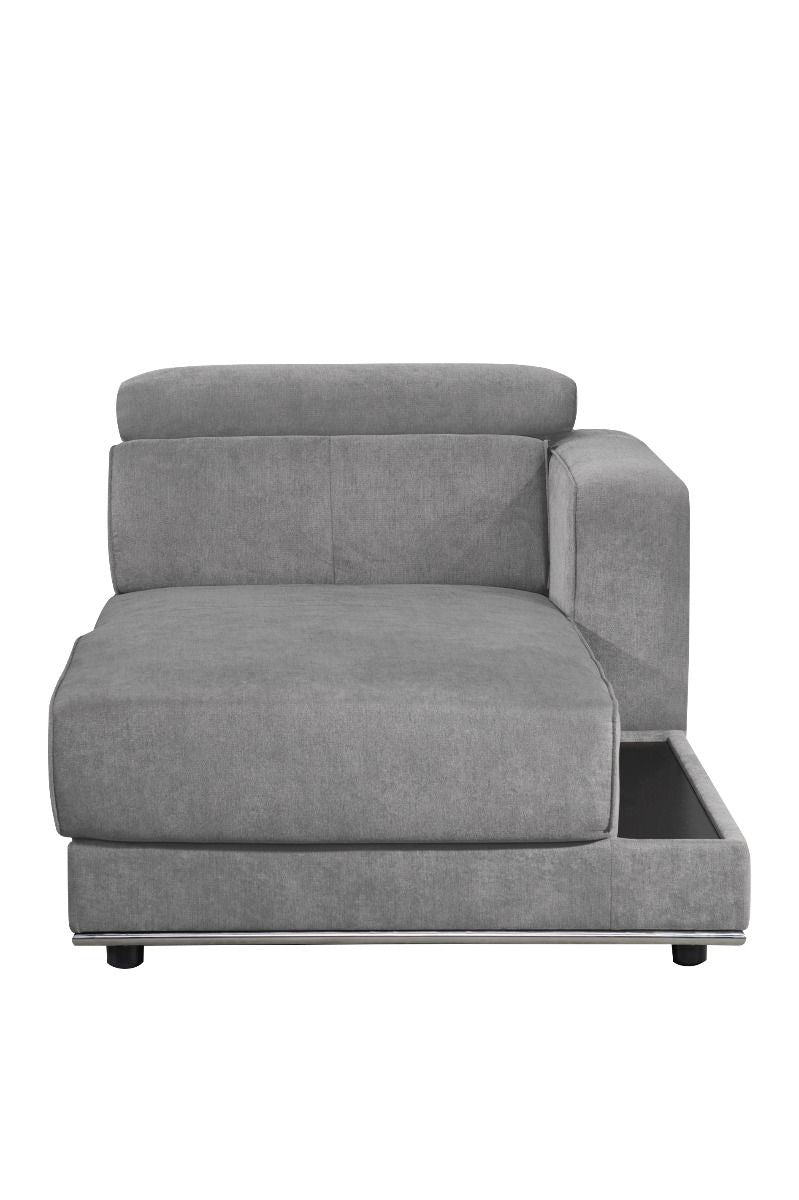 Alwin - Modular Rf Chaise - Dark Gray Fabric