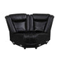 Ainehome Black Leather Power Reclining Sectional with Reading Lamp