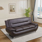 Solid Color Faux Leather 3-Piece Living Room Sofa Set with Elegant Design