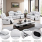 Ainehome Cinema 3-Piece Grey Fabric Manual Reclining Sofa Set