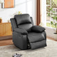 Cinema 3-Piece Black Faux Leather Manual Reclining Sofa Set